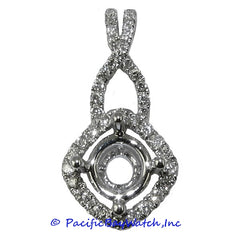 Ladies 18K White Gold Diamond Pendant Mounting