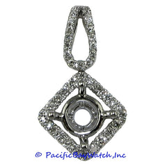 Ladies 18K White Gold Diamond Pendant Mounting