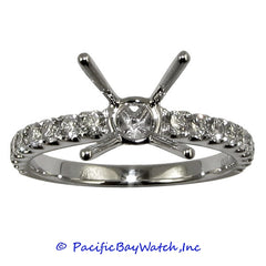 18K White Gold Ladies Diamond Ring Mounting