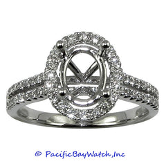 18K White Gold Ladies Diamond Ring Mounting