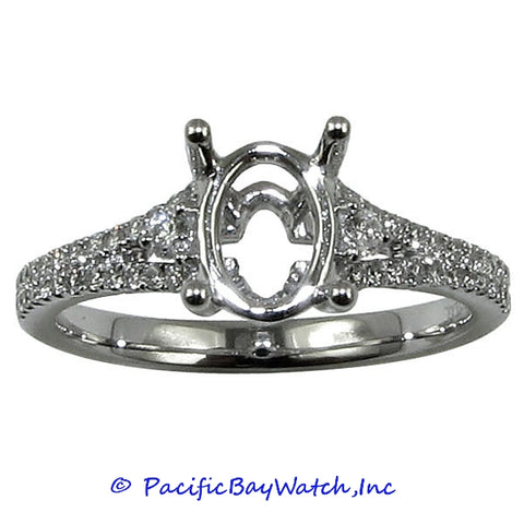 18K White Gold Ladies Diamond Ring Mounting
