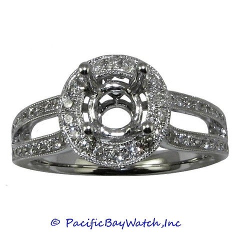 18K White Gold Ladies Diamond Ring Mounting