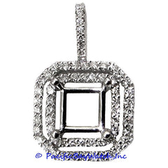 Ladies 18K White Gold Diamond Pendant Mounting