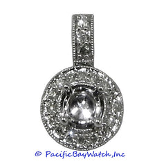 Ladies 18K White Gold Diamond Pendant Mounting