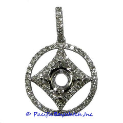 Ladies 18K White Gold Diamond Pendant Mounting