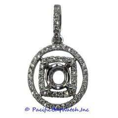 Ladies 18K White Gold Diamond Pendant Mounting