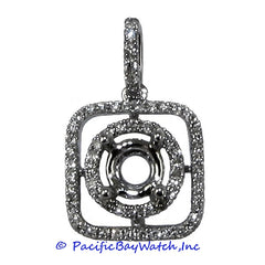 Ladies 18K White Gold Diamond Pendant Mounting