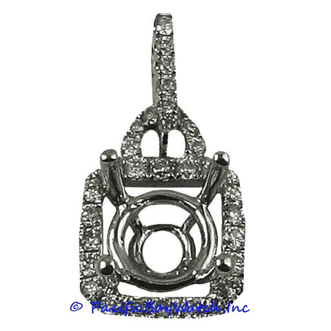 Ladies 18K White Gold Diamond Pendant Mounting