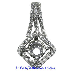 Ladies 18K White Gold Diamond Pendant Mounting