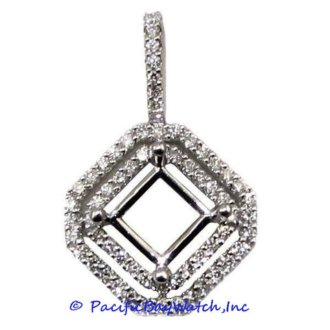 Ladies 18K White Gold Diamond Pendant Mounting