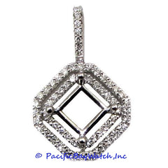 Ladies 18K White Gold Diamond Pendant Mounting