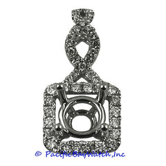 Ladies 18K White Gold Diamond Pendant Mounting