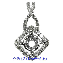 Ladies 18K White Gold Diamond Pendant Mounting