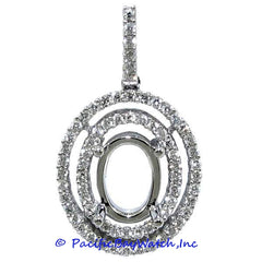 Ladies 18K White Gold Diamond Pendant Mounting