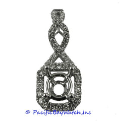 Ladies 18K White Gold Diamond Pendant Mounting