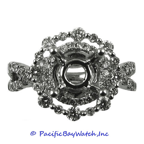 18K White Gold Ladies Diamond Ring Mounting