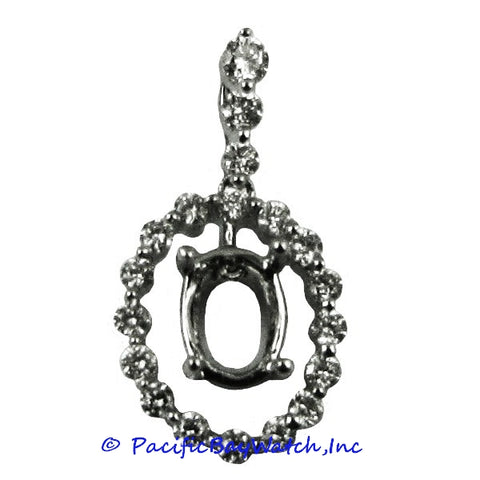 Ladies 18K White Gold Diamond Pendant Mounting