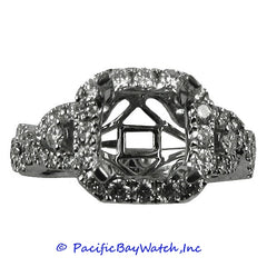 18K White Gold Ladies Diamond Ring Mounting