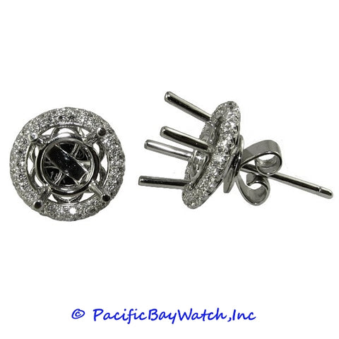 Ladies 18k White Gold Diamond Earrings