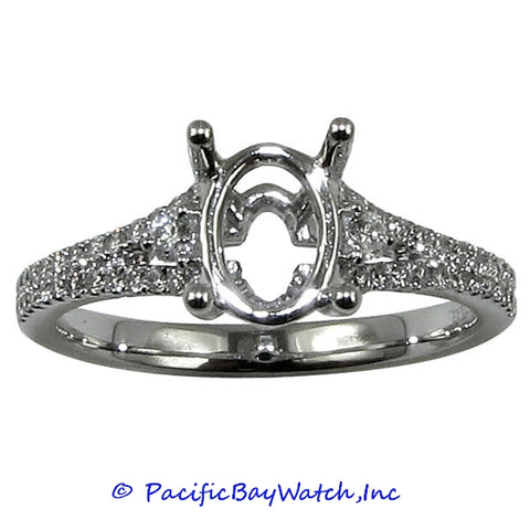 18K White Gold Ladies Diamond Ring Mounting
