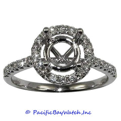 18K White Gold Ladies Diamond Ring Mounting