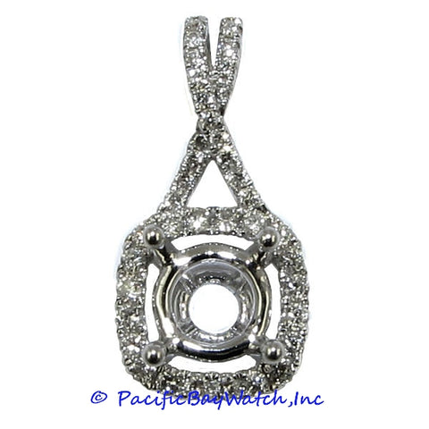 Ladies 18K White Gold Diamond Pendant Mounting