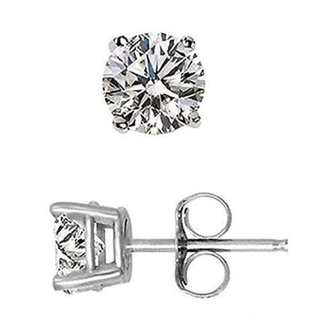 Ladies White Gold Stud Diamond Earrings 1.45ct. T.W.