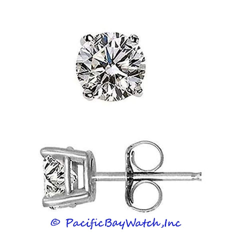 Ladies White Gold Stud Diamond Earrings 3.96ct. T.W.