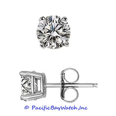 Ladies White Gold Stud Diamond Earrings 3.96ct. T.W.