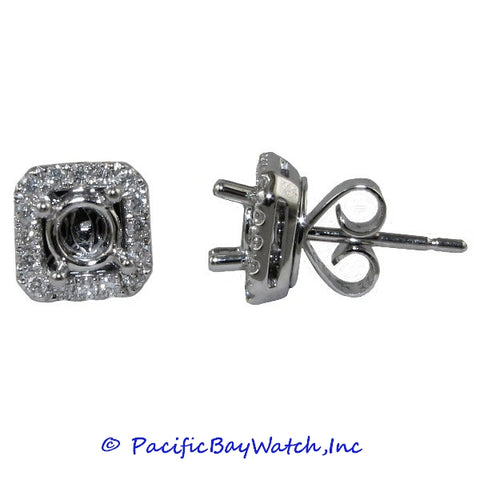Ladies 18k White Gold Diamond Earrings