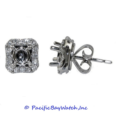 Ladies 18k White Gold Diamond Earrings