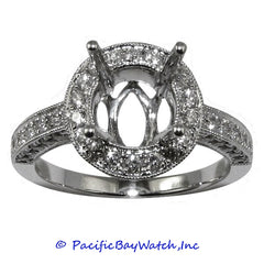 18K White Gold Ladies Diamond Ring Mounting