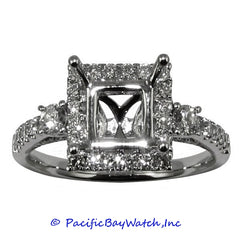 18K White Gold Ladies Diamond Ring Mounting