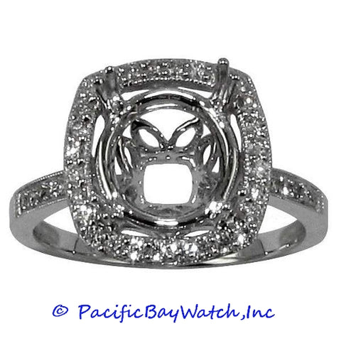 18K White Gold Ladies Diamond Ring Mounting