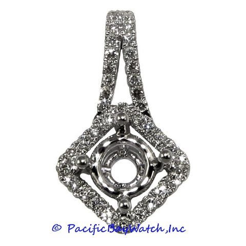 Ladies 18K White Gold Diamond Pendant Mounting