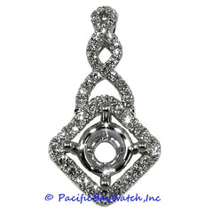 Ladies 18K White Gold Diamond Pendant Mounting