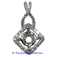 Ladies 18K White Gold Diamond Pendant Mounting