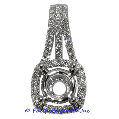 Ladies 18K White Gold Diamond Pendant Mounting