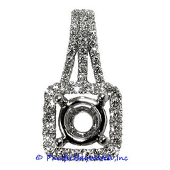 Ladies 18K White Gold Diamond Pendant Mounting