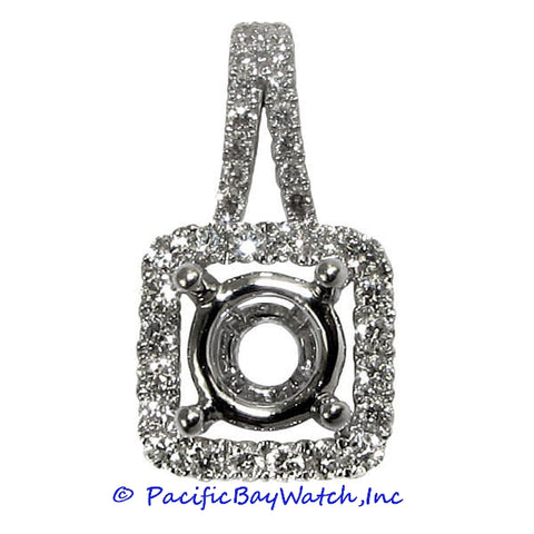 Ladies 18K White Gold Diamond Pendant Mounting