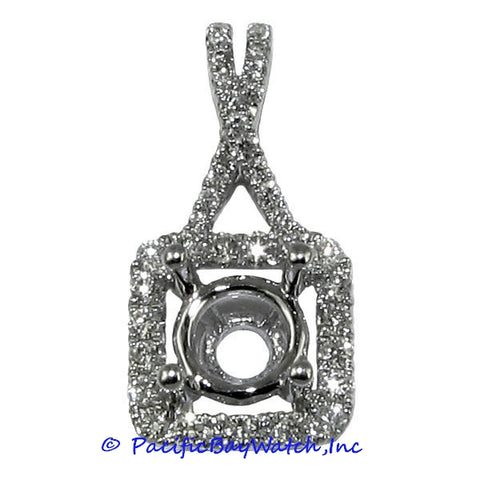 Ladies 18K White Gold Diamond Pendant Mounting