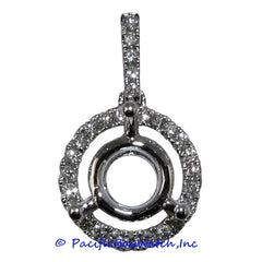 Ladies 18K White Gold Diamond Pendant Mounting