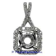 Ladies 18K White Gold Diamond Pendant Mounting