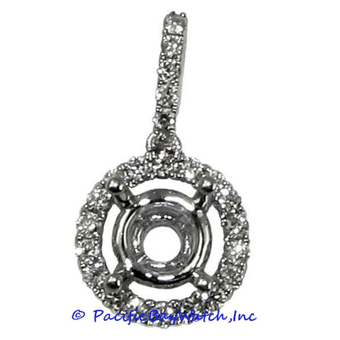 Ladies 18K White Gold Diamond Pendant Mounting