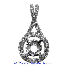 Ladies 18K White Gold Diamond Pendant Mounting