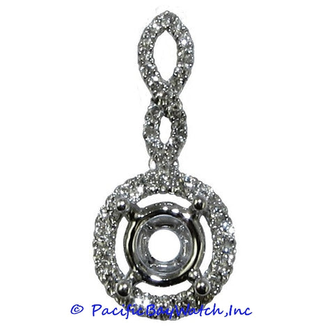 Ladies 18K White Gold Diamond Pendant Mounting