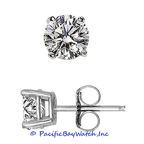 Ladies White Gold Stud Diamond Earrings 3.48 ct. tw.