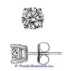Ladies White Gold Stud Diamond Earrings 3.48 ct. tw.