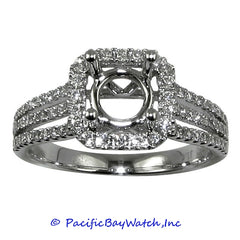 18K White Gold Ladies Diamond Ring Mounting