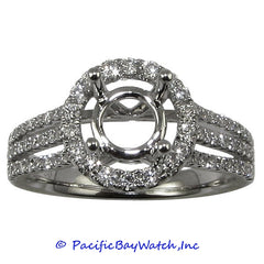 18K White Gold Ladies Diamond Ring Mounting